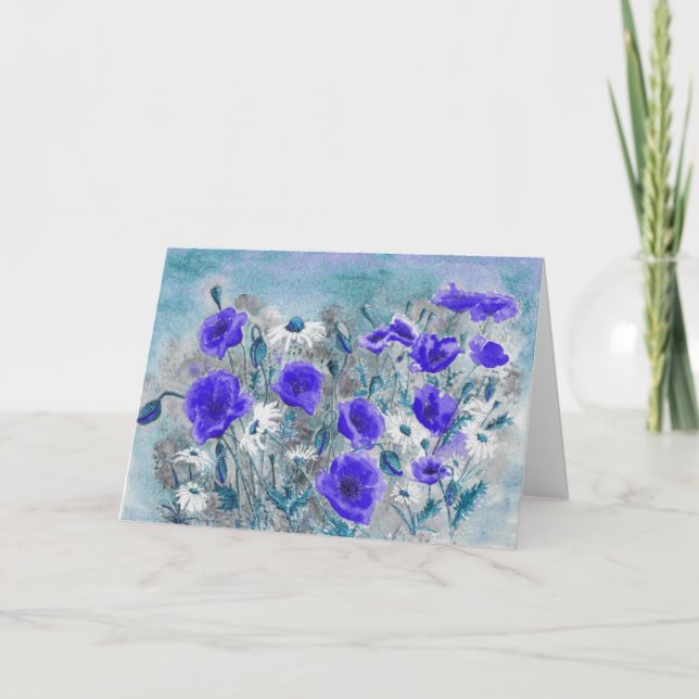 Carte 'Poppy Blue' (Devant)