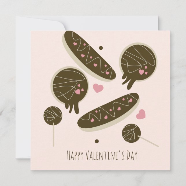 Carte Pops de gâteau de donuts éclair Saint-Valentin (Devant)