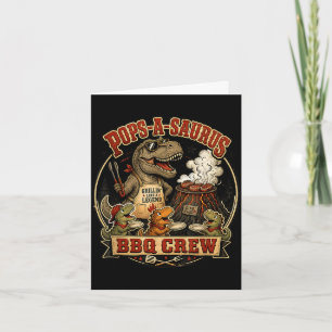 Carte Pops un saurus équipe BBQ drôle de dinosaure papa