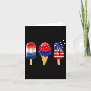 Carte Popsicle du 4 juillet Drapeau américain Eté patrio