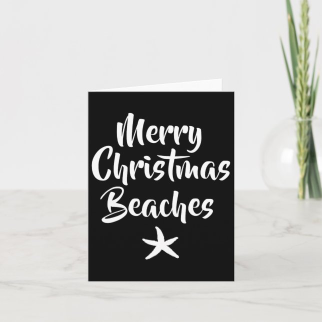 Carte Populaire Funny Joyeux Plages de Noël Starfish (Devant)