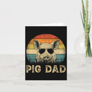 Carte Porc Vintage Papa Amoureux des Cochons Papa Fête d