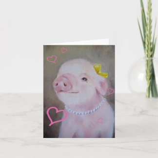 Carte porcine de Saint-Valentin de bébé