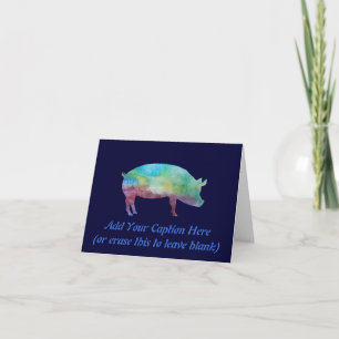 Carte Porcs brillants lavés aux couleurs