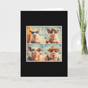 Carte Porcs cool avec des lunettes de soleil Ferme Anima