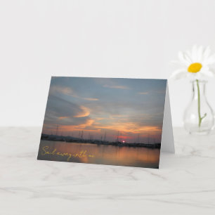 Carte Port au coucher de soleil pastel