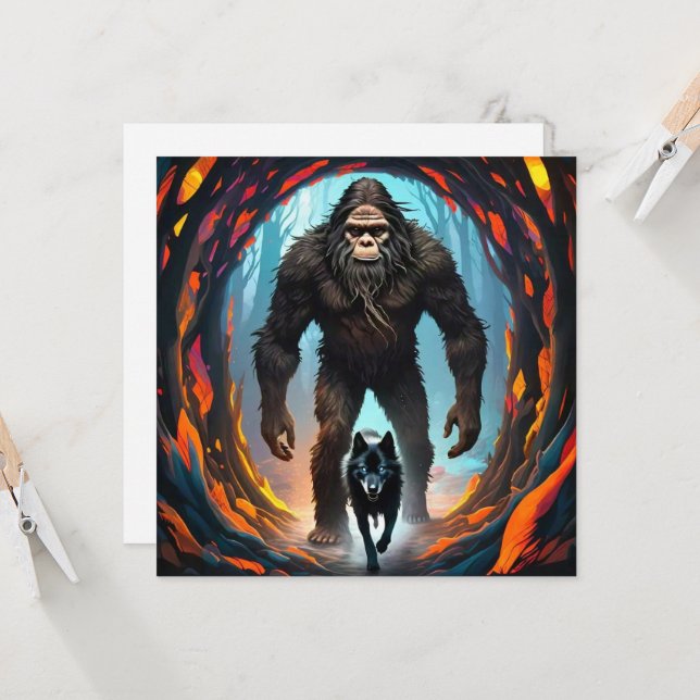Carte Portail de Bigfoot et Loup (Devant/Arrière en situation)