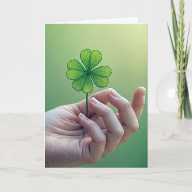 Carte Porte à quatre feuilles de trèfle d'anniversaire (Devant)