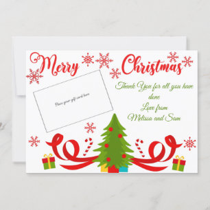 Carte Porte-carte cadeau chic pour arbre de Noël
