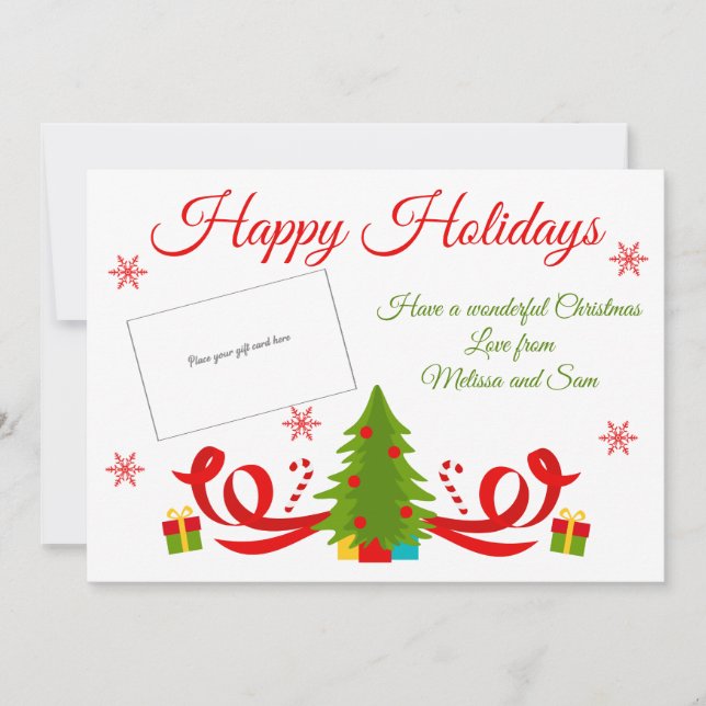 Carte Porte-carte cadeau de Noël Arbre de Noël (Devant)