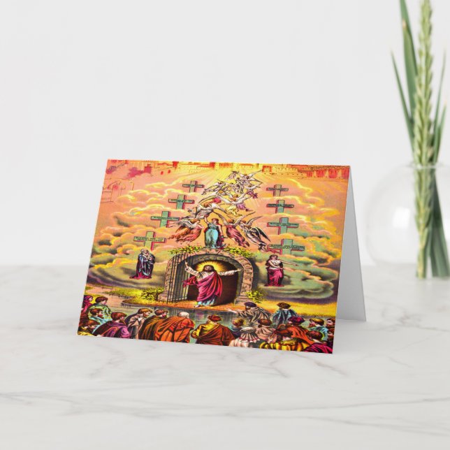 Carte Porte du Ciel Jésus embrassé par les anges (Devant)