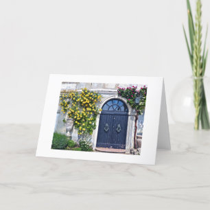 CARTE PORTE EN BOIS RUSTIQUE AVEC ROSES JAUNE ET ROSE RO