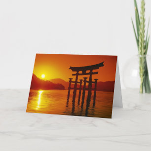 Carte Porte O-Torii, sanctuaire d'Itsukushima, Miyajima,