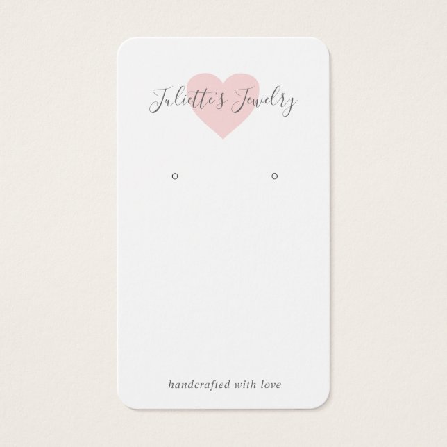 Carte Porte-oreille personnalisée Pink Heart Cute (Devant)