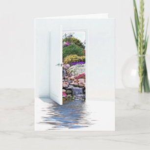 Carte porte ouverte avec cascades - penser à vous