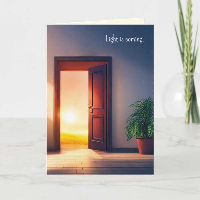 Carte Porte Pensée pour Vous avec Soleil  (Devant)