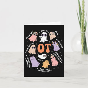Carte Portée Thérapeutique À Halloween Fantôme Floral Ré