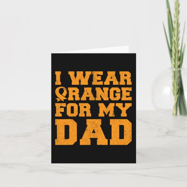 Carte Porter Orange pour papa Leucémie Sensibilisation C (Devant)