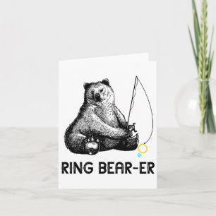 Carte Porteur Bague Ours Pêche Fête de mariage Sécurité