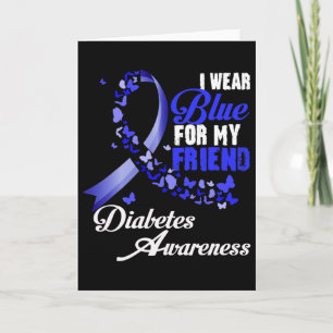 Carte Portez du bleu pour mon ami T1d Sensibilisation au