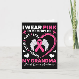 Carte Portez du rose en mémoire de ma grand-mère Ruban r