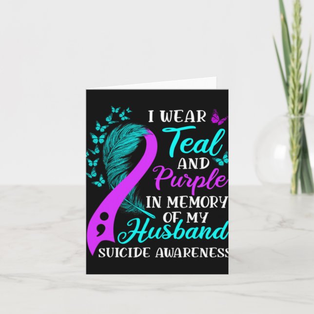 Carte Portez du sarcelle violet en mémoire du suicide de (Devant)