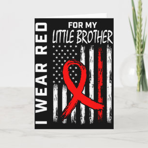 Carte Portez le petit frère du ruban rouge pour sensibil