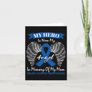 Carte Portez un ruban bleu en mémoire de ma mère cancer 