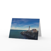 Portland Head Light Blank Grey Card
