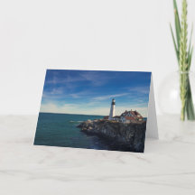 Portland Head Light Blank Grey Card