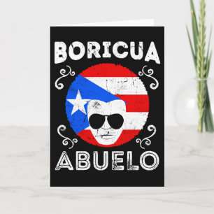 Carte Porto Rico Abuelo Grandpa Fête des pères Drapeau