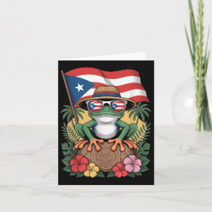 Carte Porto Rico Boricua Coqui Frog Taino Sun Puerto Ri
