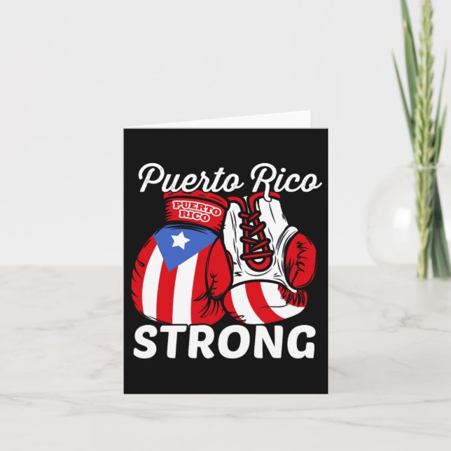 Carte Porto Rico Drapeau Gants de boxe Boricua Puerto Ri (Devant)