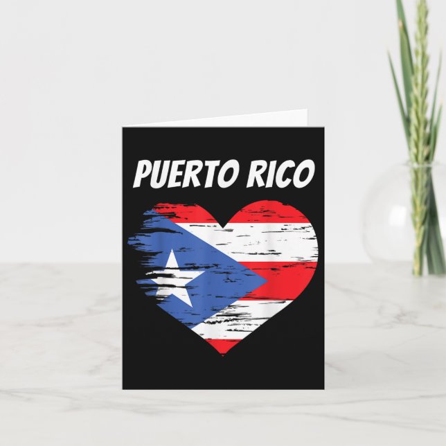 Carte Porto Rico Love Coeur Drapeau Cadeau Porto Rico Ra (Devant)