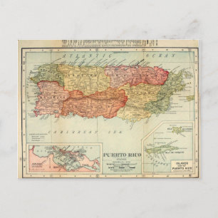 Carte Porto Rico vintage, 1898