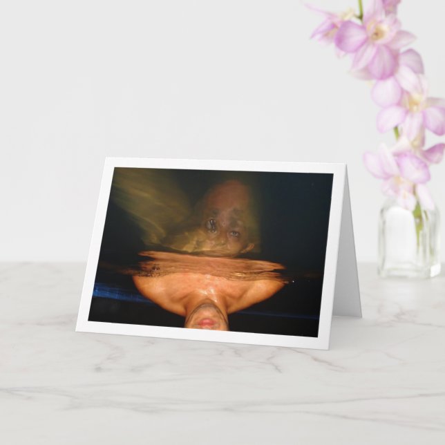 Carte Portrait Abstrait de l'homme dans la piscine (Orchidée)