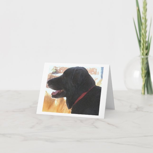 Carte Portrait Black Lab - Amoureux des chiens de classe (Devant)