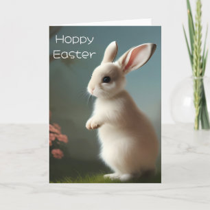 Carte Portrait de bébé lapin mignon de Pâques