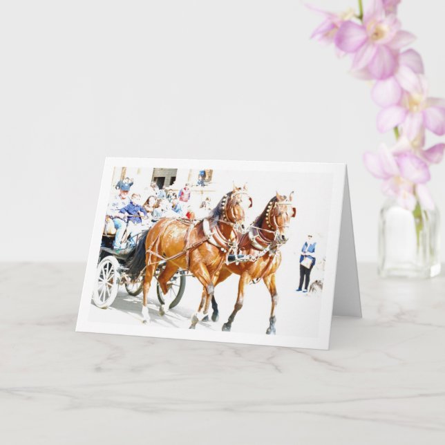 Carte Portrait de calèche à cheval brillant (Orchidée)
