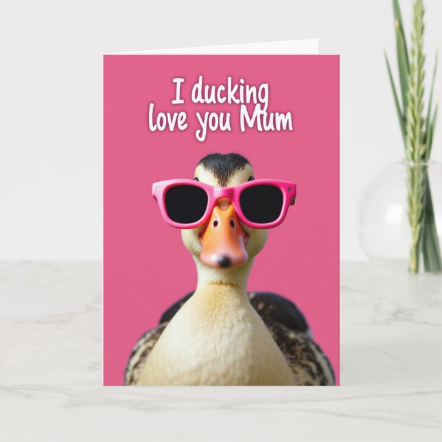 Carte portrait de canard cool avec lunettes de sol (Devant)