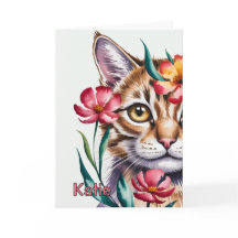 Portrait de chat à l'aquarelle artistique avec fle