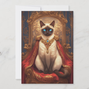 Carte Portrait de chat majestueux Royal Siamese