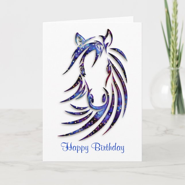 Carte Portrait de cheval mystique magique Anniversaire (Devant)