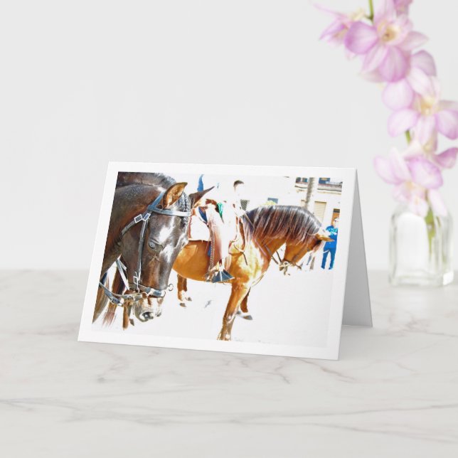Carte Portrait de chevaux espagnols lumineux (Orchidée)
