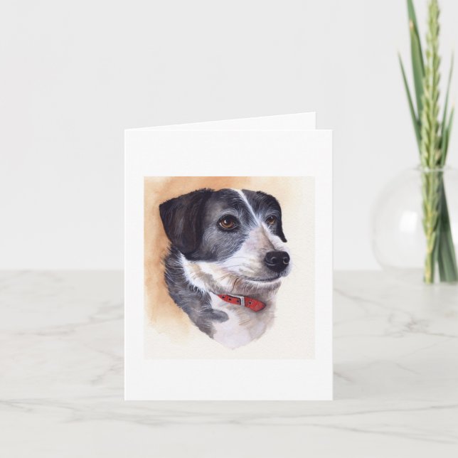 Carte Portrait de chien créé dans la couleur pour (Devant)
