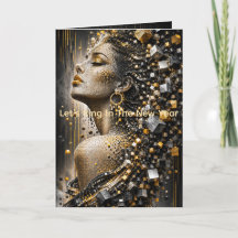 Portrait de femme en mosaïque d'or et d'argent de