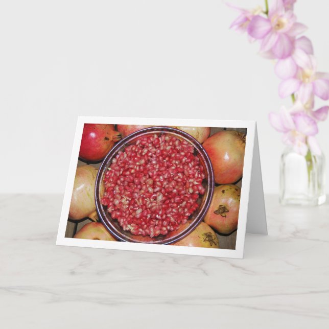 Carte Portrait de fruit de grenade dans un bol (Orchidée)