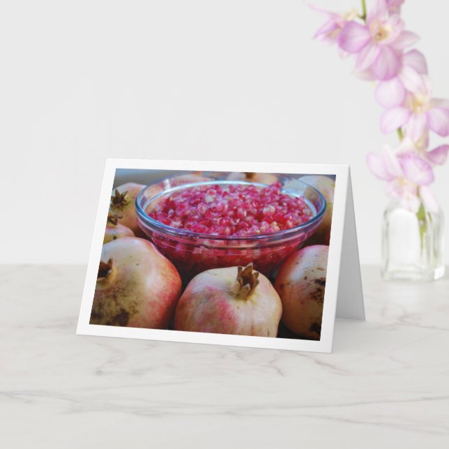 Carte Portrait de fruit de grenade dans un bol (Orchidée)