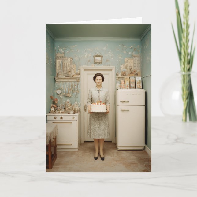 Carte Portrait de gâteau de cuisine vintage (Devant)