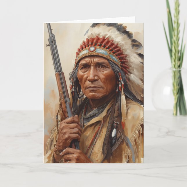 Carte Portrait de Geronimo, chef de guerre indien (Devant)